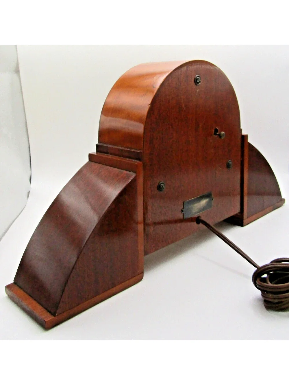 1935 Warren Telechron Co. The Brandon Clock Brown Mahogany and Maple Finish